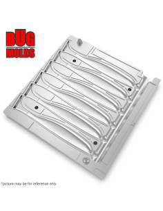 Fishing Soft Bait Multi-cavity Aluminum mold  EasyShiner 4 inch 6-cav vol. 1,73 fl oz (51,16 cm^3)  ID V22_6a1 from Bugmolds 2