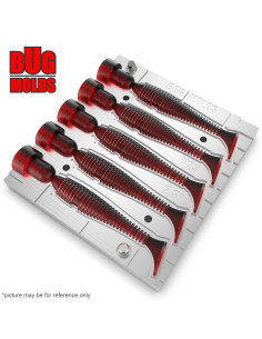 Fishing Soft Bait Multi-cavity Aluminum mold  SwingImpactFat 2,8 inch 5-cav vol. 1,23 fl oz (36,31 cm^3)  ID V23_5ai from Bugmol