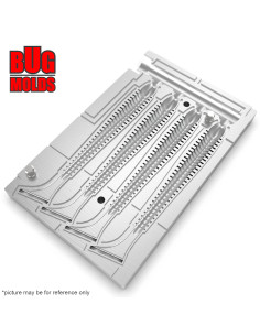 Fishing Soft Bait Multi-cavity Aluminum mold  SwingImpact 4 inch 4-cav vol. 0,96 fl oz (28,25 cm^3)  ID V29_4a1 from Bugmolds 2