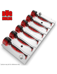 Fishing Soft Bait Multi-cavity Aluminum mold  EasyShiner 1,5 inch 6-cav vol. 0,48 fl oz (14,33 cm^3)  ID V86_6ai from Bugmolds