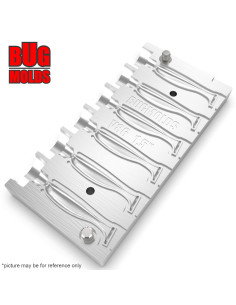 Fishing Soft Bait Multi-cavity Aluminum mold  EasyShiner 1,5 inch 6-cav vol. 0,48 fl oz (14,33 cm^3)  ID V86_6ai from Bugmolds 2