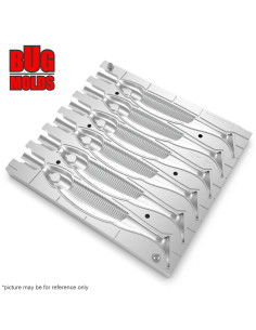 Fishing Soft Bait Multi-cavity Aluminum mold  SkinnyDipper 5 inch 6-cav vol. 4,6 fl oz (135,94 cm^3)  ID V411_6ai from Bugmolds 2