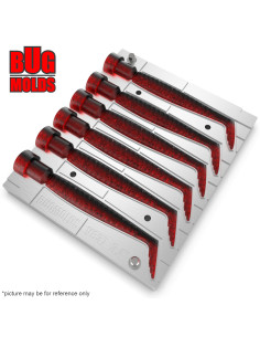 Fishing Soft Bait Multi-cavity Aluminum mold  SandeelVibro 3,4 inch 6-cav vol. 1,62 fl oz (47,85 cm^3)  ID V837_6ai from Bugmold