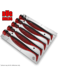 Fishing Soft Bait Multi-cavity Aluminum mold  ShadTeezSlim 4 inch 5-cav vol. 1,76 fl oz (52,08 cm^3)  ID V965_5ai from Bugmolds