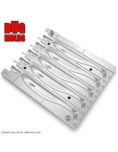 Fishing Soft Bait Multi-cavity Aluminum mold  ShadTeezSlim 4 inch 5-cav vol. 1,76 fl oz (52,08 cm^3)  ID V965_5ai from Bugmolds 2