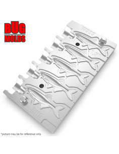 Fishing Soft Bait Multi-cavity Aluminum mold  Alburnus 1,5 inch 5-cav vol. 0,42 fl oz (12,28 cm^3)  ID W393_5ai from Bugmolds 2