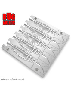 Fishing Soft Bait Multi-cavity Aluminum mold  Zako 4 inch 5-cav vol. 1,95 fl oz (57,63 cm^3)  ID W398_5ai from Bugmolds 2