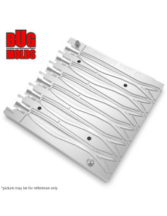 Fishing Soft Bait Multi-cavity Aluminum mold  FlatNoseMinnow 4 inch 6-cav vol. 1,29 fl oz (38,08 cm^3)  ID W570_6ai from Bugmold 2