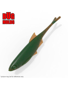 Fishing soft bait mold BleakVTail 4,6 inch inch model ID W705 from Bugmolds