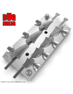 Aluminum CNC Mold Eccentric Joint Sinker Explorer Long Shape 4-10g 7-cav: 4-5-6-7-8-9-10g ID BL344_50_20 2