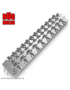 Aluminum CNC Mold InLine Sinker Olive Lead 1-5g 22-cav: 1-1-1-1-1,5-1,5-1,5-1,5-2-2-2-2-2,5-2,5-2,5-2,5-3-3-3-4-4-5g ID BL374_0_ 2