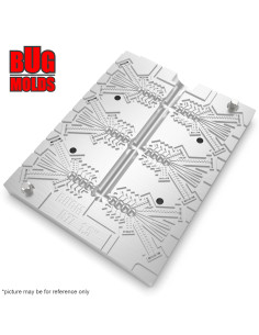 Fishing Soft Bait Multi-cavity Aluminum mold  Nymph 1,5 inch 6-cav vol. 0,34 fl oz (9,98 cm^3)  ID B77_6a1 from Bugmolds 2