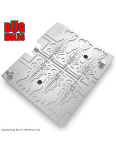 Fishing Soft Bait Multi-cavity Aluminum mold  MayFly 1,2 inch 6-cav vol. 0,16 fl oz (4,61 cm^3)  ID B103_6a1 from Bugmolds 2