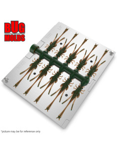 Fishing Soft Bait Multi-cavity Aluminum mold  DragonWorm 2,4 inch 10-cav vol. 0,73 fl oz (21,48 cm^3)  ID B187_10a1 from Bugmold