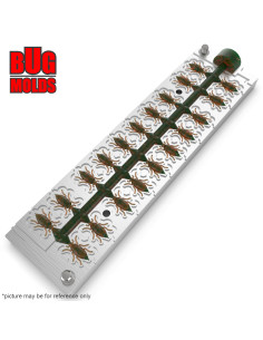 Fishing Soft Bait Multi-cavity Aluminum mold  MayBugBait 0,5 inch 20-cav vol. 0,27 fl oz (7,89 cm^3)  ID B191_20a1 from Bugmolds