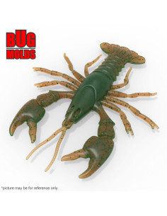 Fishing soft bait mold RealCrayfish 5 inch model ID C518 from Bugmolds