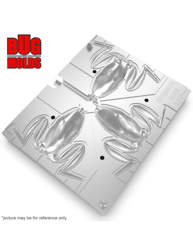 DIY Big game Fishing soft bait Aluminum Frog 3-cav mold LunkerFrog 2,25 inch model ID C529_3a1_BG