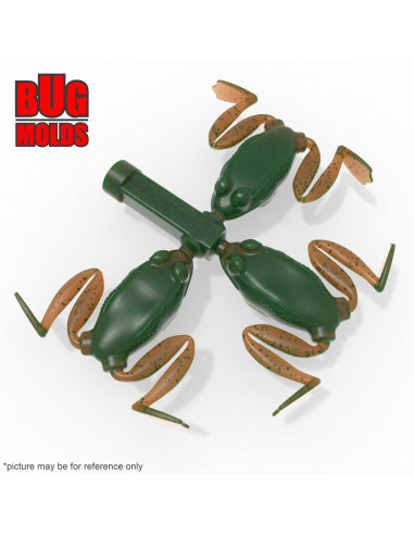 DIY Big game Fishing soft bait Aluminum Frog 3-cav mold LunkerFrog 2,25 inch model ID C529_3a1_BG