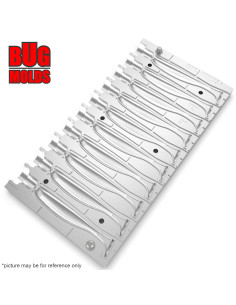 Fishing Soft Bait Multi-cavity Aluminum mold  EasyShiner 3 inch 10-cav vol. 1,82 fl oz (53,85 cm^3)  ID V21_10ai from Bugmolds 2