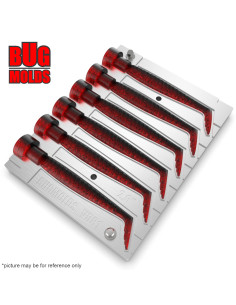 Fishing Soft Bait Multi-cavity Aluminum mold  SandeelVibro 2,6 inch 6-cav vol. 1,17 fl oz (34,59 cm^3)  ID V581_6ai from Bugmold