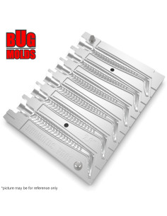 Fishing Soft Bait Multi-cavity Aluminum mold  SandeelVibro 2,6 inch 6-cav vol. 1,17 fl oz (34,59 cm^3)  ID V581_6ai from Bugmold 2