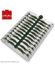 Fishing Soft Bait Multi-cavity Aluminum mold  Minnow 2 inch 20-cav vol. 1,22 fl oz (36,14 cm^3)  ID V1172_20a1 from Bugmolds