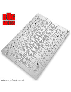 Fishing Soft Bait Multi-cavity Aluminum mold  Minnow 2 inch 20-cav vol. 1,22 fl oz (36,14 cm^3)  ID V1172_20a1 from Bugmolds 2