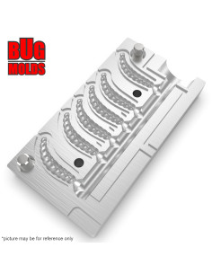 Fishing Soft Bait Multi-cavity Aluminum mold  HoneyWorm 1 inch 6-cav vol. 0,19 fl oz (5,76 cm^3)  ID W73_6a1 from Bugmolds 2