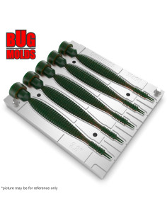 Fishing Soft Bait Multi-cavity Aluminum mold  S-Shad 3,8 inch 5-cav vol. 1,09 fl oz (32,23 cm^3)  ID W460_5ai from Bugmolds