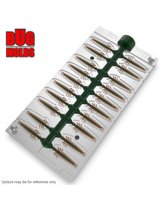 Fishing Soft Bait Multi-cavity Aluminum mold  Hellgrammite 1 inch 20-cav vol. 0,61 fl oz (18,05 cm^3)  ID W847_20a1 from Bugmold