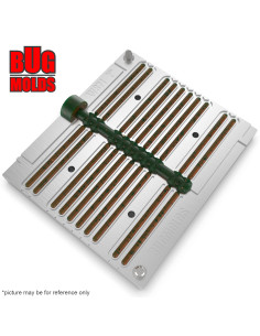 Fishing Soft Bait Multi-cavity Aluminum mold  TroutWorm 2 inch 20-cav vol. 0,43 fl oz (12,66 cm^3)  ID W871_20a1 from Bugmolds