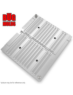 Fishing Soft Bait Multi-cavity Aluminum mold  TroutWorm 2 inch 20-cav vol. 0,43 fl oz (12,66 cm^3)  ID W871_20a1 from Bugmolds 2