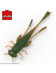 Fishing soft bait mold DragonWorm 2,4 inch model ID B187 from Bugmolds