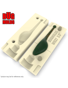 Fishing soft bait mold Shadpole 2,5 inch model ID W627 from Bugmolds 2