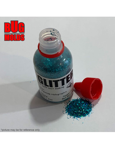 Holographic glitter powder for DIY bait making Turquoise color 0,5mm 60ml / 2oz ID G013