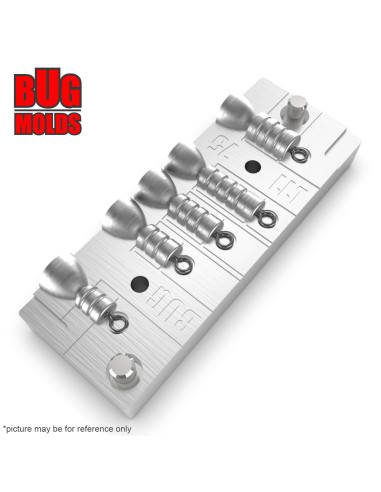 Aluminum CNC Mold Other Sinkers Crank Bait Belly Weights 2-6g 5-cav: 2-3-4-5-6g ID L1175