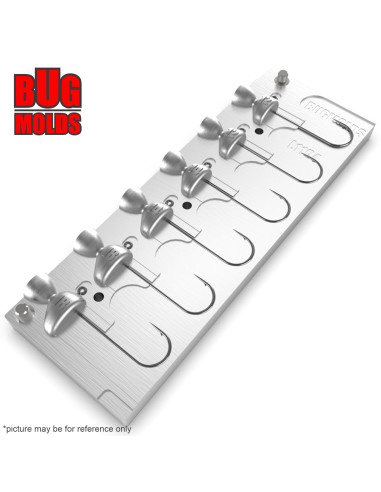 Aluminum CNC Mold Jig Head TipUp 12-18g 6-cav: 12-12-14-14-18-18g ID L1194