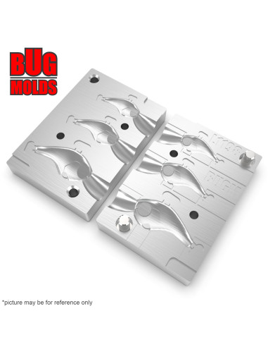 Aluminum CNC Mold Pilker Deracoup Tail Spinner 4-14,2g 3-cav: 4-7-14,2g ID L1198