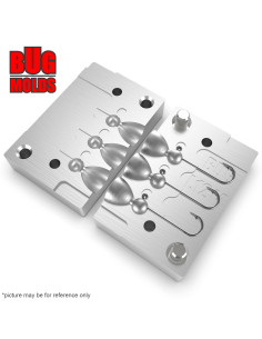 Aluminum CNC Mold Jig Head Round Shape 1g 3-cav: 1-1-1g ID L1214 2
