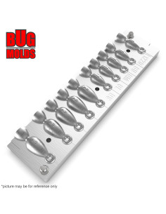 Aluminum CNC Mold Jig Rig Pear Punchball Shape with Ring 10-20g 10-cav: 10-10-10-10-10-20-20-20-20-20g ID L1220