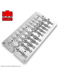 Aluminum CNC Mold Jig Rig Pear Punchball Shape with Ring 10-20g 10-cav: 10-10-10-10-10-20-20-20-20-20g ID L1220 2
