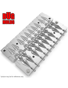 Aluminum CNC Mold Jig Rig Long Drop 8g 10-cav: 8-8-8-8-8-8-8-8-8-8g ID L1227 2