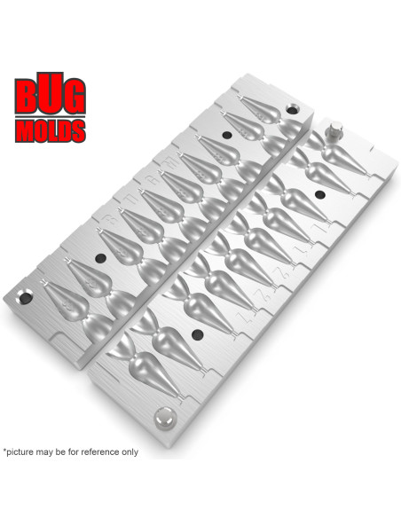 Aluminum CNC Mold Jig Rig Long Drop 8g 10-cav: 8-8-8-8-8-8-8-8-8-8g ID L1227