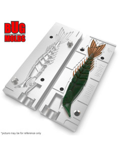 Fishing soft bait mold MultiSegmentsLures 4 inch model ID W902 from Bugmolds 2