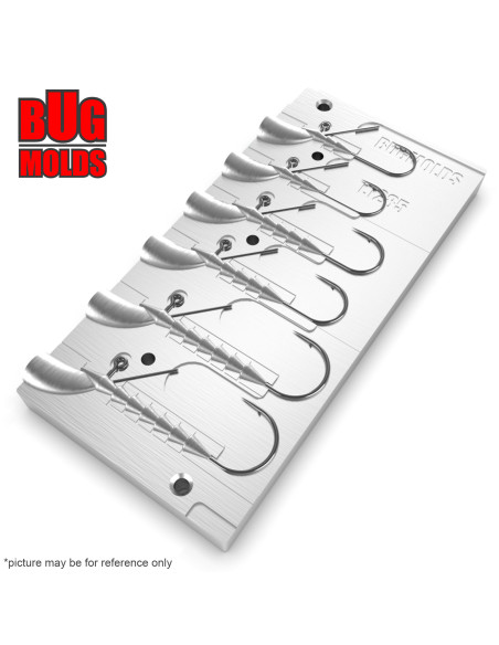 Aluminum CNC Mold Jig Head Eagle Lead 1,3-5g 6-cav: 1,3-1,3-3,5-3,5-5-5g ID L1285