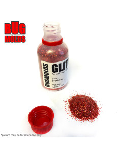 Aluminum glitter powder for DIY bait making Fresh Red color 0,6mm 60ml / 2oz ID G016
