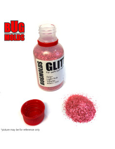 Aluminum glitter powder for DIY bait making Light Pink color 0,6mm 60ml / 2oz ID G019