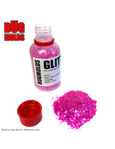 Holographic glitter powder for DIY bait making Pearl Fluo Fuchsia color 1mm 60ml / 2oz ID G023
