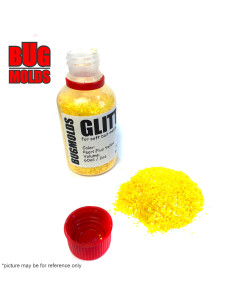 Holographic glitter powder for DIY bait making Pearl Fluo Yellow color 1mm 60ml / 2oz ID G025
