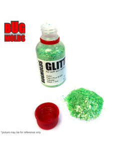 Holographic glitter powder for DIY bait making Pearl Fluo Green color 1mm 60ml / 2oz ID G026